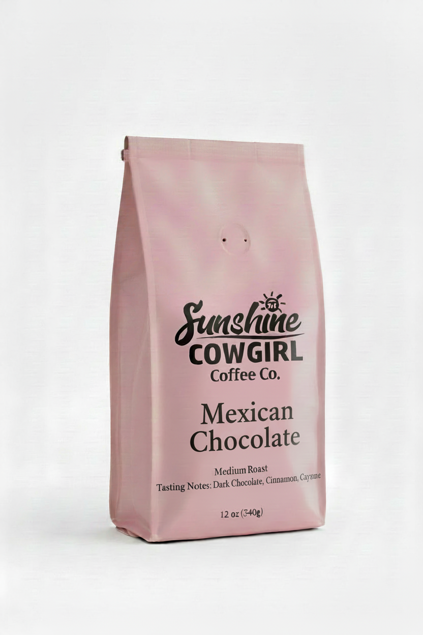 Mexican Chocolate pink coffee bag