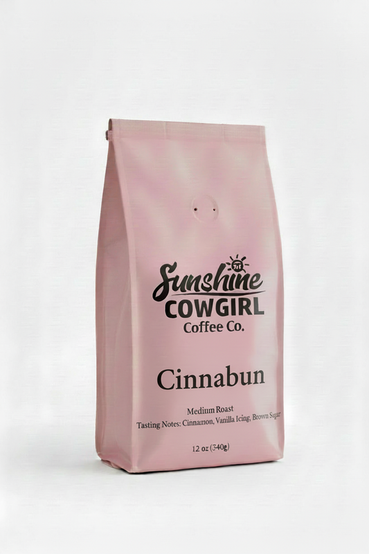 Cinnabun pink coffee bag