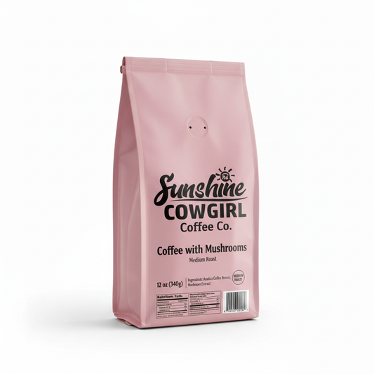 Coffee with Mushrooms Pink Coffee Bag