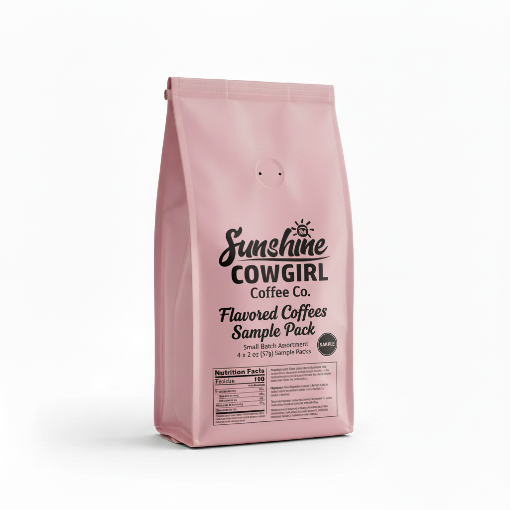 Flavored Coffees Sample Pack Pink Bag
