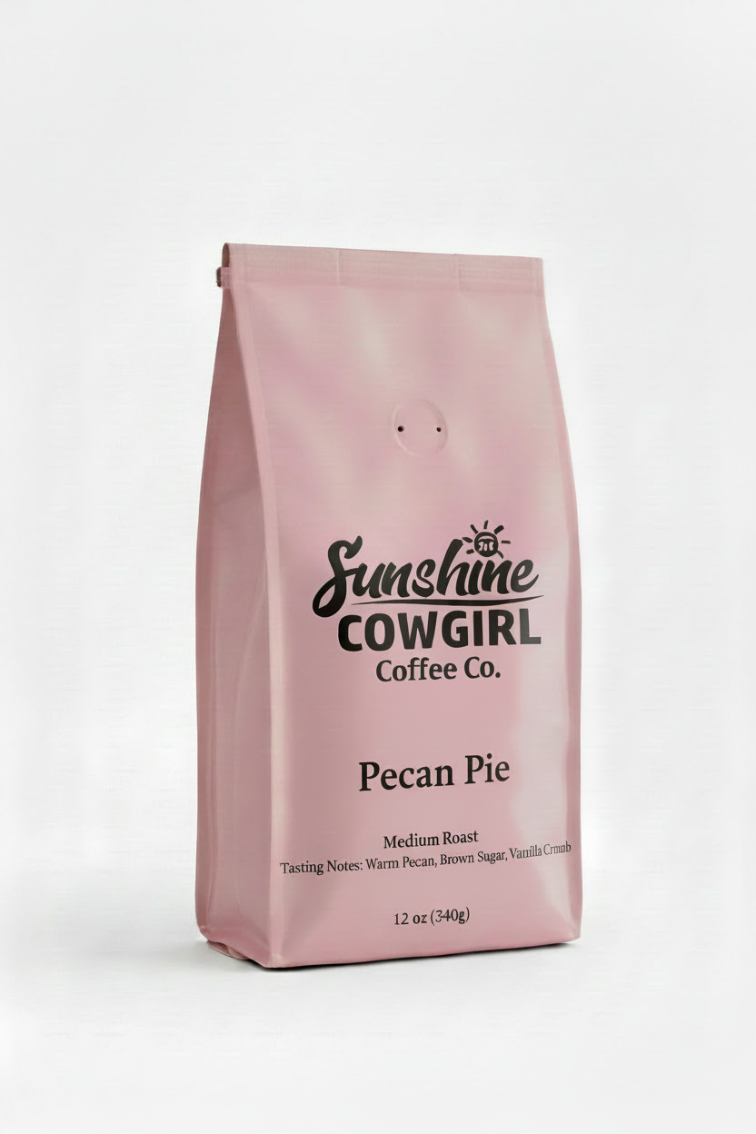 Pecan Pie pink coffee bag