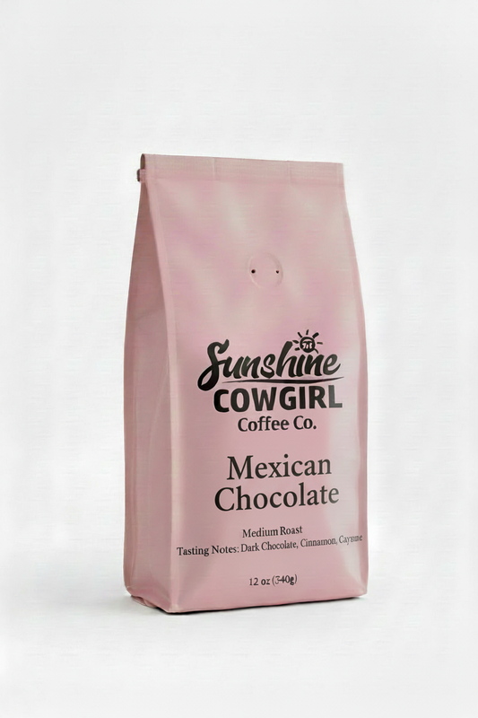 Mexican Chocolate pink coffee bag