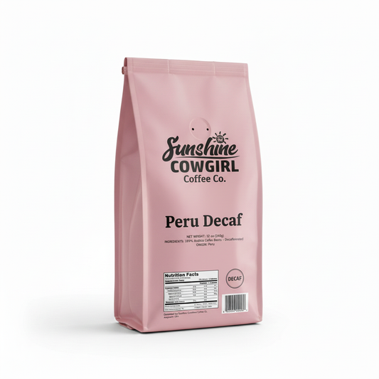 Peru Decaf Pink Coffee Bag