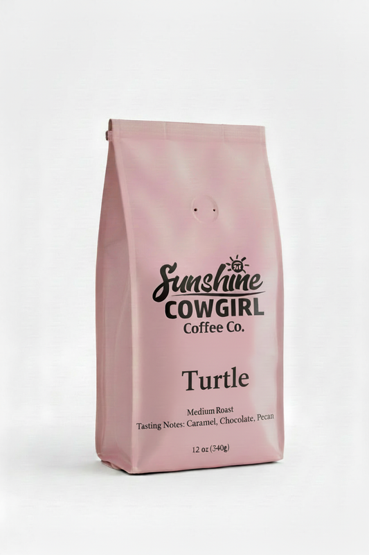 Turtle pink coffee bag