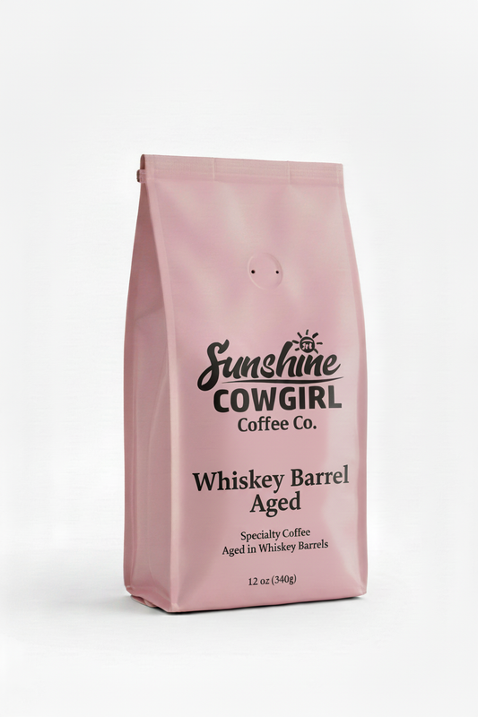 Whiskey Barrel Aged Pink Coffee Bag
